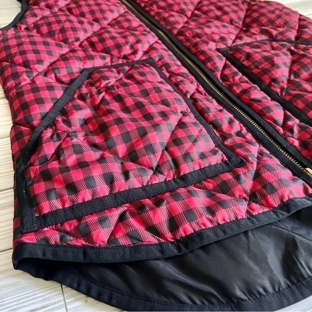 J. CREW Women’s Excursion‎ Gingham Down Puffer Buffalo Vest XS Preppy Lumberjack